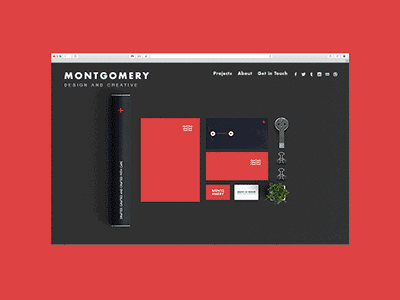 Montgomery Website branding desgin laydown design gif layout red ux visual website
