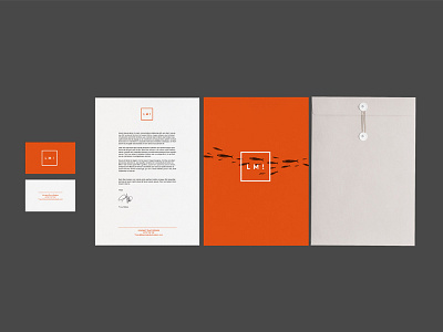 Orange LMI BRANDING branding design fish flat identity orange square typography