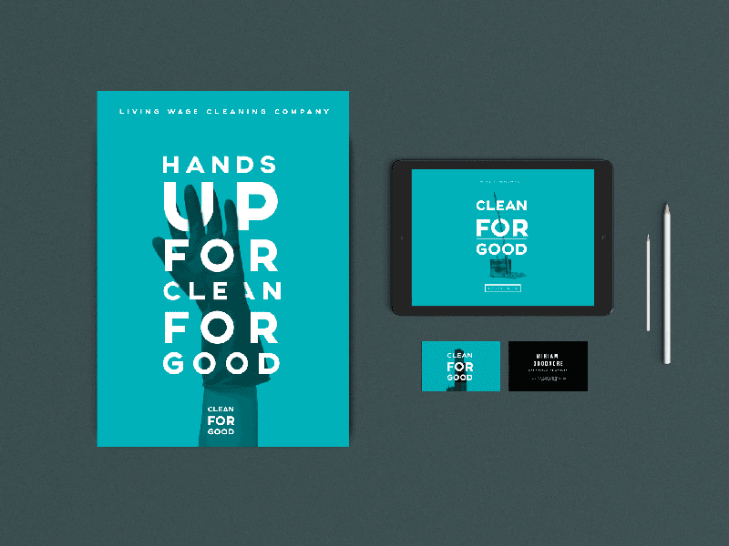 Clean for Good Brand (Progress) blue branding design flat design desgin laydown gif layout photography ux visual website