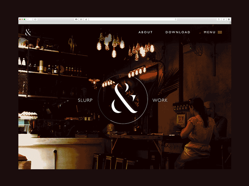 Slurp And Work Website app branding coffee desgin laydown design gif layout meetup mobile ux visual website