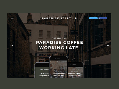 Paradise Ux Kit, Start up app coffee cover page design mobile paradise shoreditch start up typography ui ux kit white