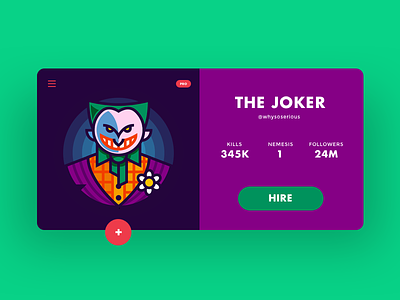 Joker Profile 006 — Ui Design batman dc flat design futura hahaha illustration joker menu rebound ui design why so serious