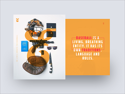 Eephus League Tribute — Website Design baseball logo menu opacity orange photo typography ui design ux design website website design