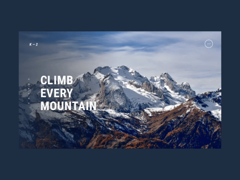 Climb Every Mountain carousel expeditions fade gallery homepage line menu mountain photography typography ui design ux design
