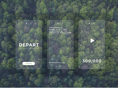 See Through Concept button depart design eco flat design forest green lines opacity mobile play typography ui kit