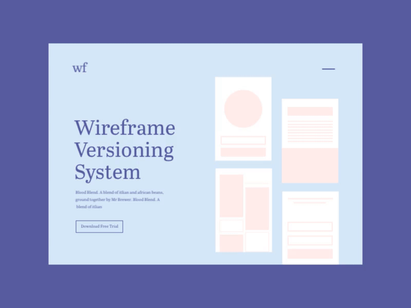 WF — Wireframing App. WIP animation app blue button desktop gif menu pink type ui ux wireframe