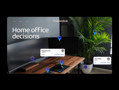 Findmedesk - find your ideal desk setup. branding landing programming ux