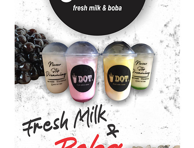 Banner Promotion " DOT " art banner boba branding design milk product promotion xbanner