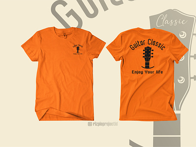 Orange T-Shirt Guitar Classic