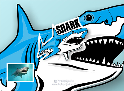 Shark icon blue 3d animation banner branding design graphic design illustration logo promotion ui vector
