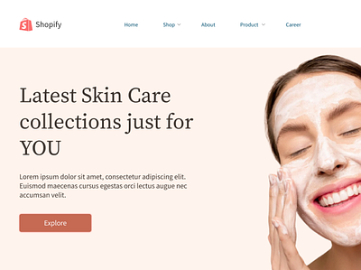 Skin Care landing page 3d branding design product design ui uiux vector