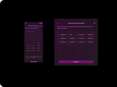 Crypto wallet Passphrase branding crypto design graphic design illustration ui uiux