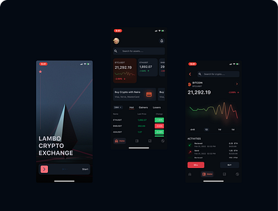 LAMBO CRYPTO EXCHANGE 3d branding crypto design graphic design illustration logo ui uiux vector