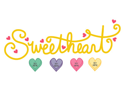 Sweetheart Design Elements hand drawn type heart hearts love sweetheart valentine valentines day wit