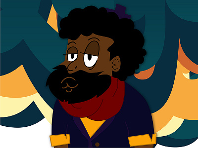 J-star afro beard friend illustration man steven universe vector