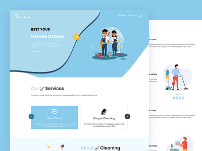 Capiclean bootstrap cleaning service css house cleaning housekeeping html5 maid maintenance responsive template