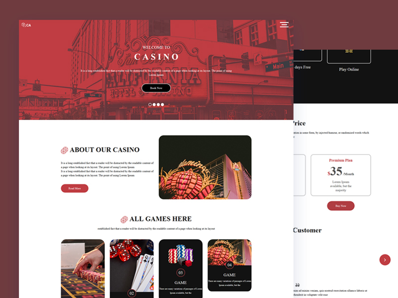 Casino html free template code