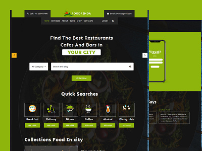 Foodfinda bakery bar bootstrap business cafe catering css food html5 responsive restaurant template