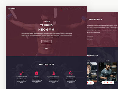 Neogym bootstrap css fitness gym health html5 responsive sports template trainers yoga