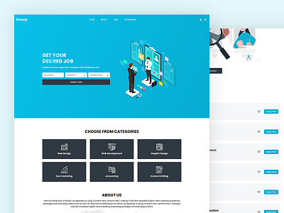 Entory bootstrap creative css freelancer html5 job job portal responsive template