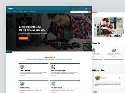 Tracork bootstrap business computer repair computer service computer support css html5 repair responsive service template