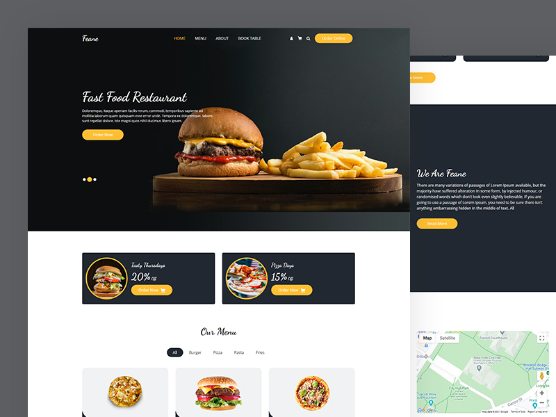 Feane by Free Website Templates on Dribbble