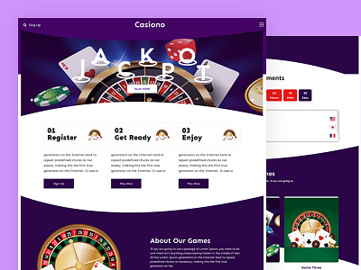 Casiono bootstrap casino css gaming html5 responsive template