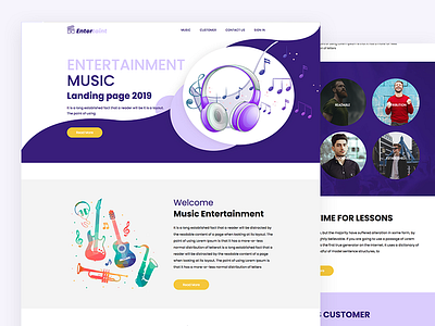 Entertaint bootstrap css html5 landing page music music landing musician responsive template