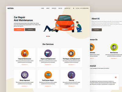 Motora automobile bootstrap car services cars repair css html responsive template workshop