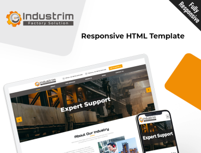 Industrim bootstrap business css engineering html5 machinery businesses responsive template