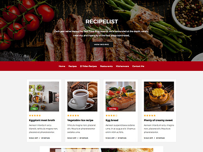 RecipeList bistro css html html5 recipe red responsive restaurant retina