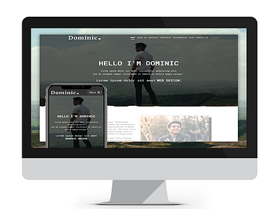 Dominic creative designer dominic freelancer html minimal one page personal portfolio programmer responsive