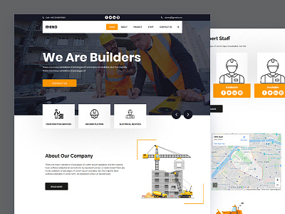 Rhino bootstrap building business construction css html5 realestate responsive rhino template