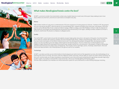Tennis Club new website design