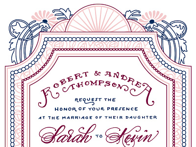 Nouveau Fosho art nouveau invitation lettering stationery wedding