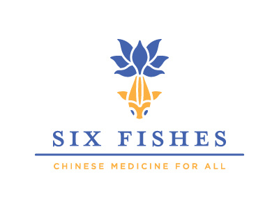 Sleepin' with the Fishes acupuncture branding fish logo lotus medicine nope six