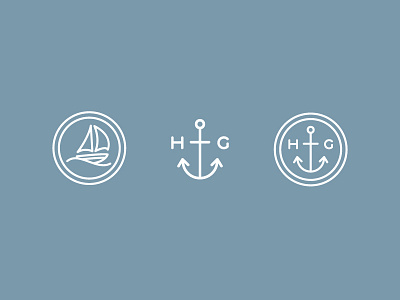 Sea Crests anchor branding icon monogram sailboat ship wm branding