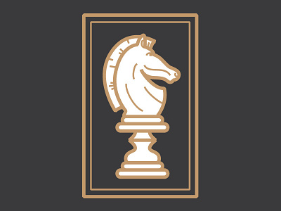 Stay Golden branding chess horse illustration knight logo mark pony