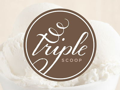 Triple Scoop branding handlettering ice cream identity lettering logo script swashery