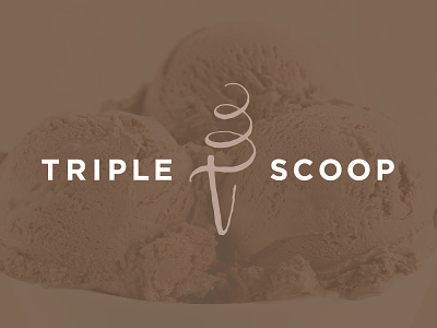 Triple Scoop branding handlettering ice cream identity lettering logo mark script swashery