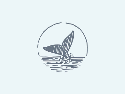One Tall Tail branding identity illustration logo mark tail whale
