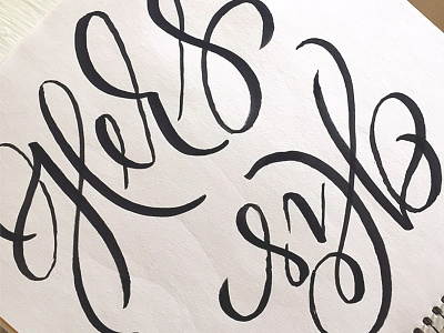 His & Hers handlettering hers his lettering script swashery wedding