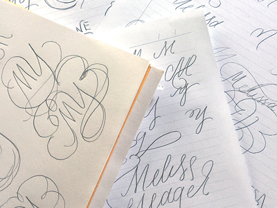 Becoming Melissa Yeager branding handlettering identity lettering logo my script swashery wip