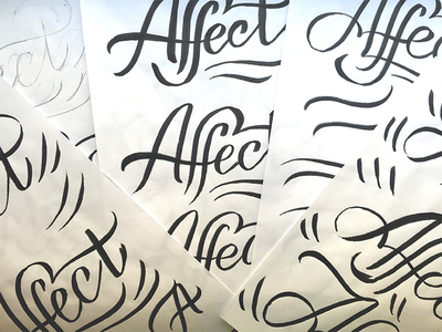 Affect Sketches branding handlettering identity lettering ligature logo logotype sketches swashery wip