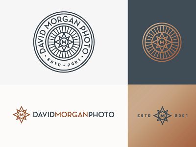 David Morgan Photo badge branding compass copper identity logo mark seal