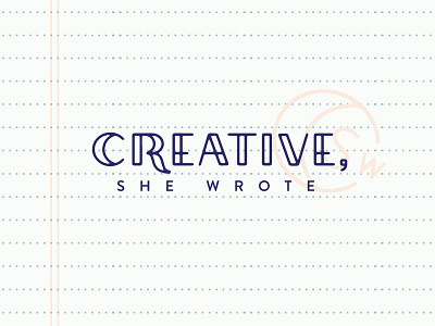 Creative She Wrote badge branding identity lettering logo mark monogram notebook pattern