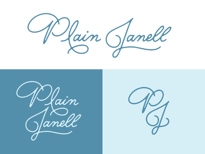 Plain Janell - Logo Variations branding identity lettering logo mark script swashery