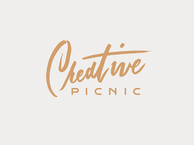 Creative Picnic logotype art deco branding gold handlettering identity lettering logo logotype