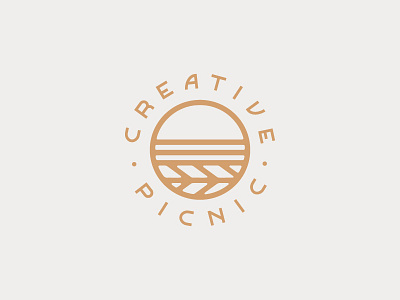 Creative Picnic - Secondary Logo art deco badge basket branding identity lettering logo mark type