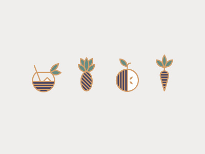 Picnic Priorities ✨ apple art deco branding carrot food iconography icons identity picnic pineapple sangria wine